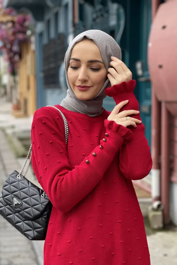 Moda Çizgi Triko Tunik