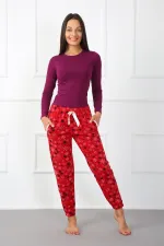 Moda Çizgi Bayan Welsoft Polar Tek Alt Pijama 210040