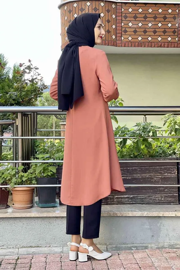 Moda Çizgi Desenli Tunik