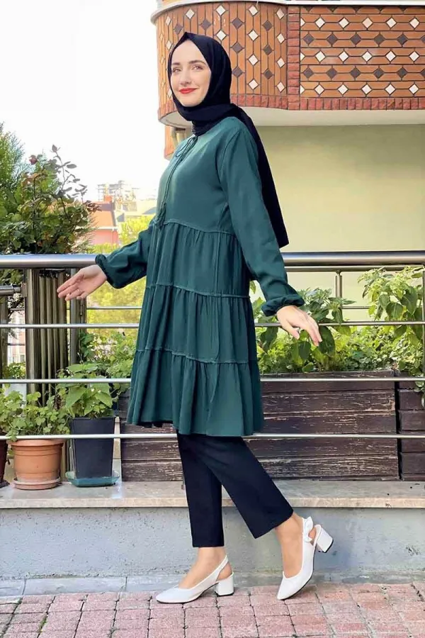 Moda Çizgi Desenli Tunik