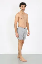 Moda Çizgi Erkek Penye Boxer Gri 40091