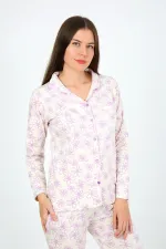 Moda Çizgi Kadın Penye Uzun Kol Pijama Takım 2776