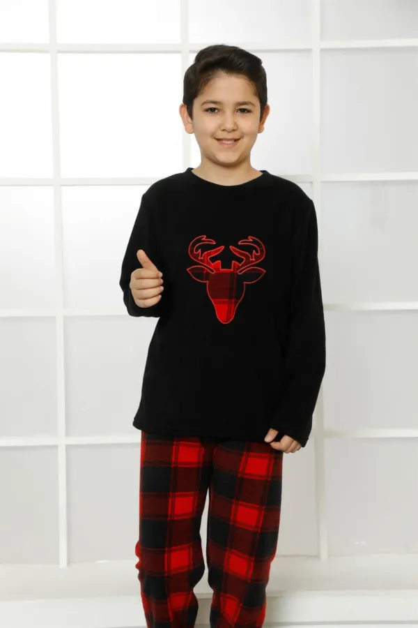 Moda Çizgi WelSoft Polar Çocuk Pijama Takımı 4634