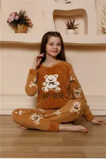 Moda Çizgi Kız Çocuk WelSoft Polar Pijama Takımı 20522