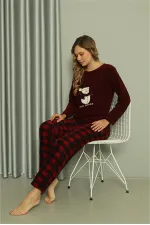 Moda Çizgi Welsoft Kadın Polar Sevgili Kombini Pijama Takımı 50120 Tek Takım Fiyatıdır