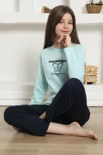 Moda Çizgi Kız Çocuk Penye Pijama Takım 20421