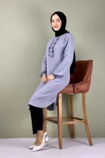 Moda Çizgi Desenli Tunik