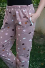 Moda Çizgi Kadın Welsoft Polar Tek Alt Pijama 210056