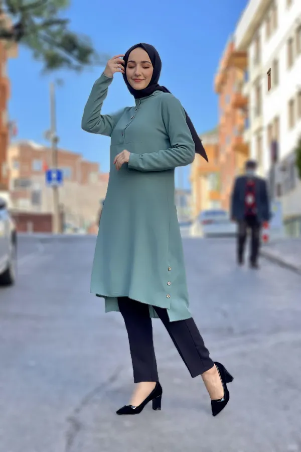 Moda Çizgi Desenli Tunik