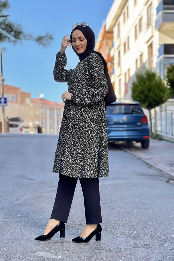 Moda Çizgi Desenli Tunik