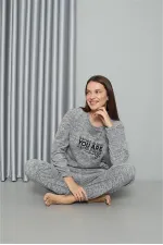 Moda Çizgi Welsoft Polar Kadın Pijama Takımı 8518