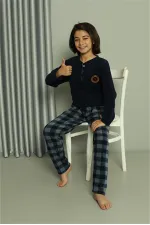 Moda Çizgi Erkek Çocuk WelSoft Polar Lacivert Pijama Takımı 20549