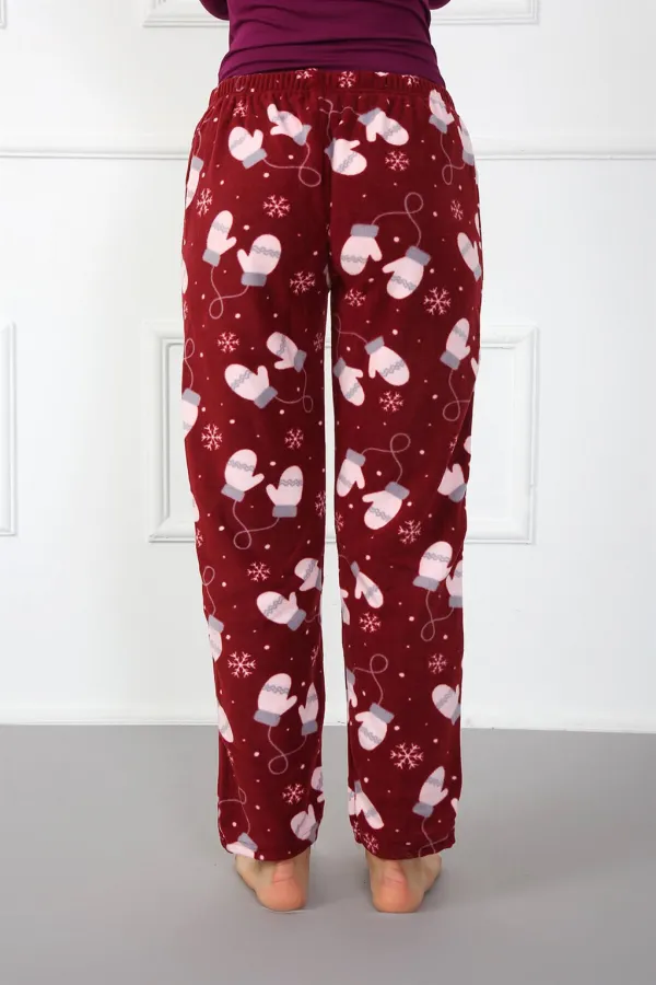 Moda Çizgi Bayan Welsoft Polar Tek Alt Pijama 210052