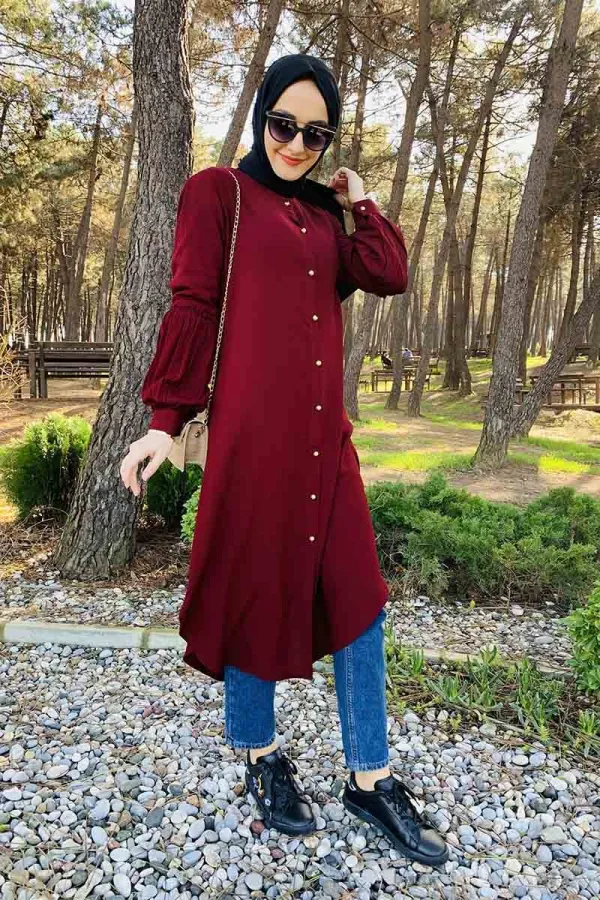 Moda Çizgi Desenli Tunik