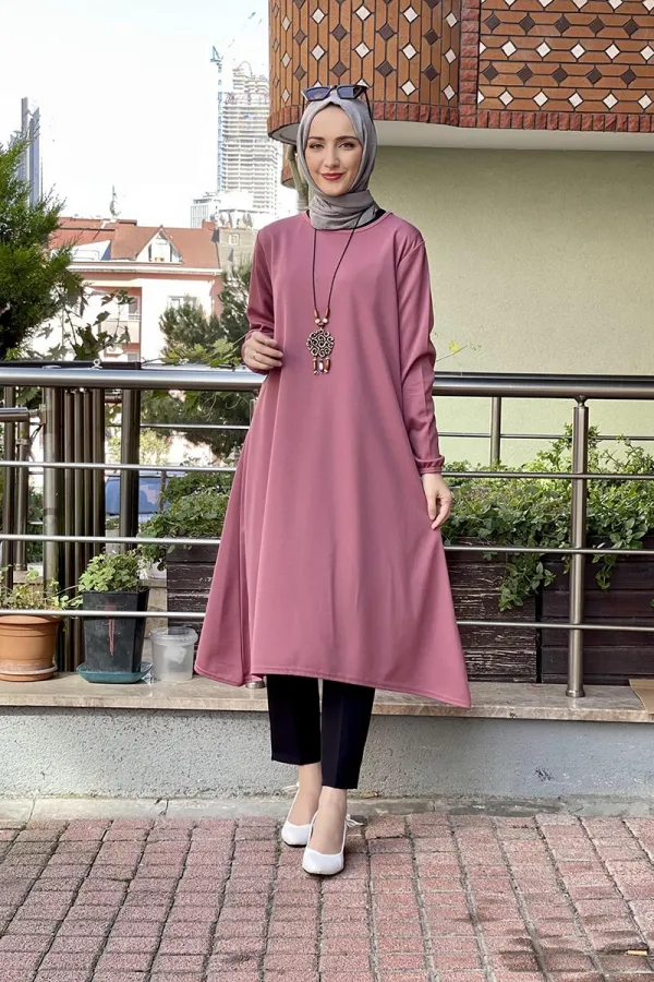 Moda Çizgi Desenli Tunik