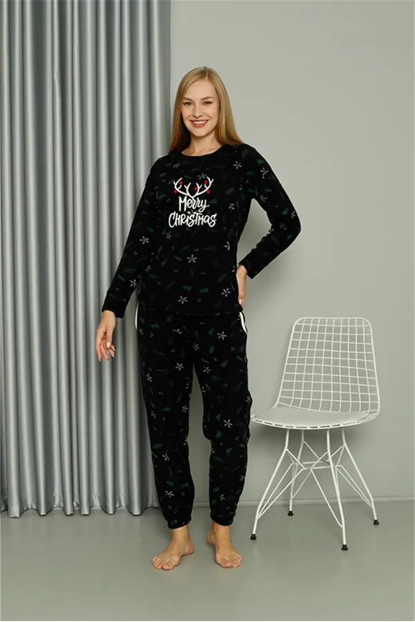 Moda Çizgi Welsoft Polar Kadın Pijama Takımı 8514