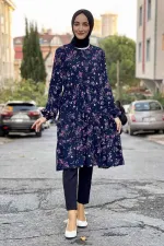 Moda Çizgi Desenli Tunik