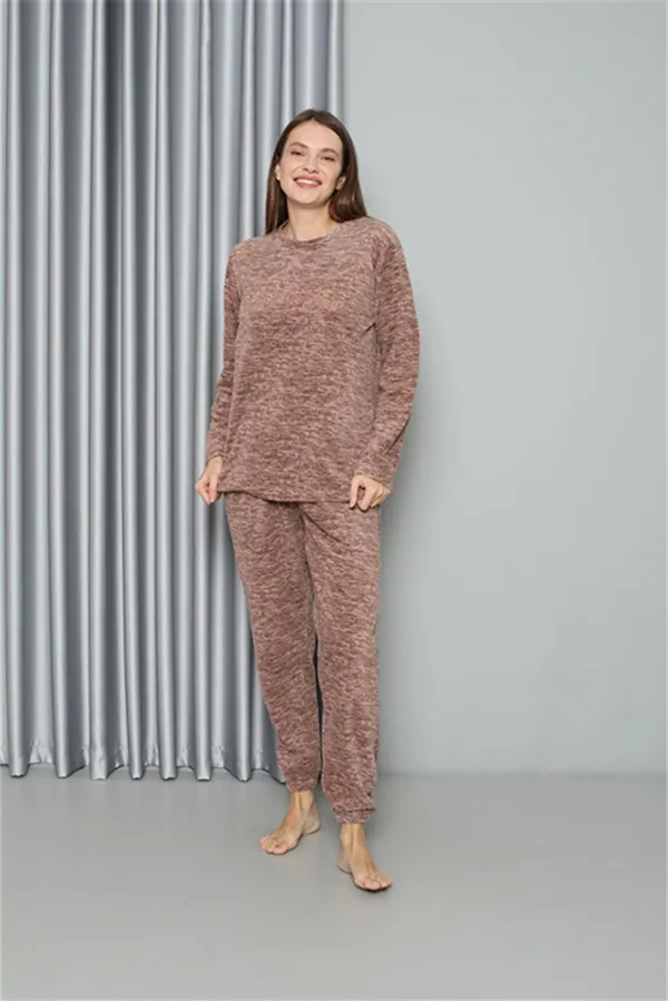 Moda Çizgi Welsoft Polar Kadın Pijama Takımı 8519