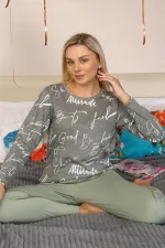 Moda Çizgi Kadın Uzun Kol Penye Pijama Takım 4206