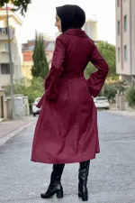 Kaşe Kaban Bordo