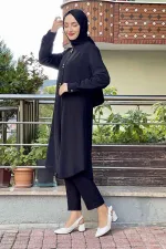 Moda Çizgi Desenli Tunik