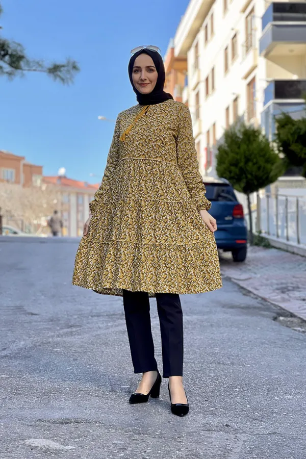 Moda Çizgi Desenli Tunik