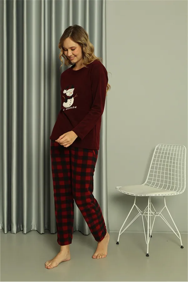 Moda Çizgi Welsoft Kadın Polar Sevgili Kombini Pijama Takımı 50120 Tek Takım Fiyatıdır