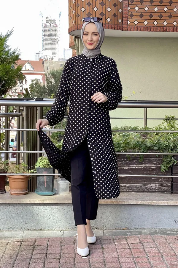 Moda Çizgi Desenli Tunik