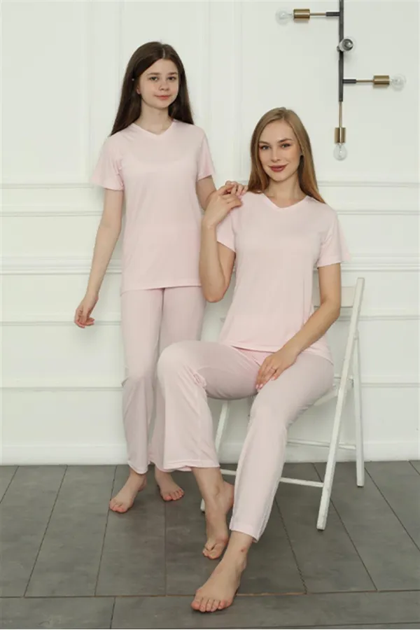 Moda Çizgi Anne Kız Aile Penye Pijama Takım Ayrı Ayrı Satılır. Fiyatları Farklıdır 50107