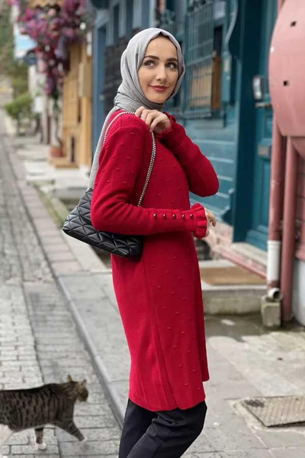 Moda Çizgi Triko Tunik