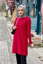 Moda Çizgi Triko Tunik