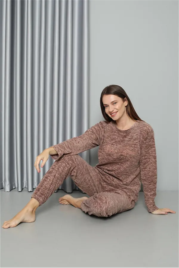 Moda Çizgi Welsoft Polar Kadın Pijama Takımı 8519