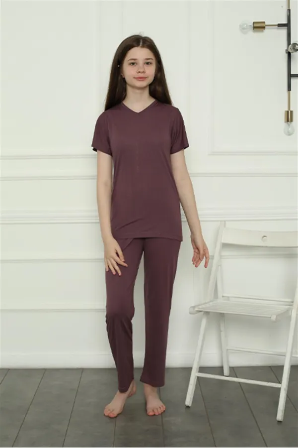 Moda Çizgi Kız Çocuk Penye Pijama Takım 20399