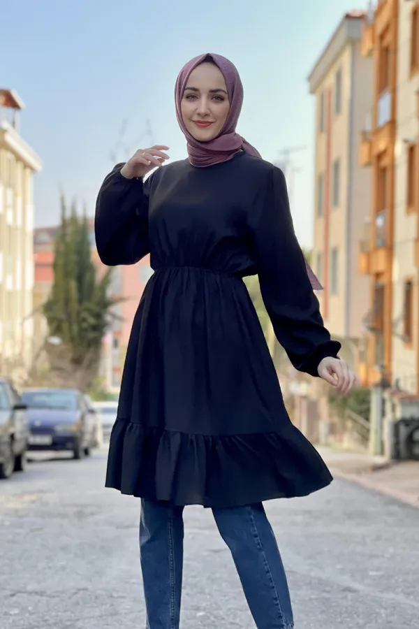 Moda Çizgi Desenli Tunik