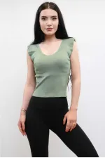 Moda Çizgi Süveter Model Triko Bluz Mint