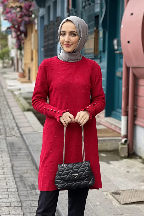 Moda Çizgi Triko Tunik