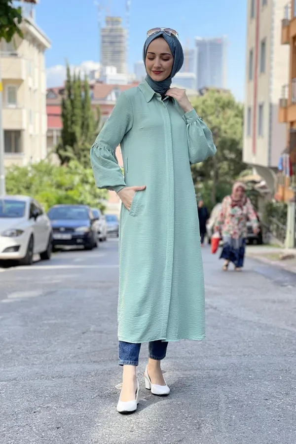 Moda Çizgi Desenli Tunik