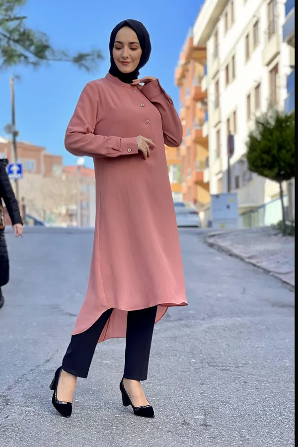 Moda Çizgi Desenli Tunik