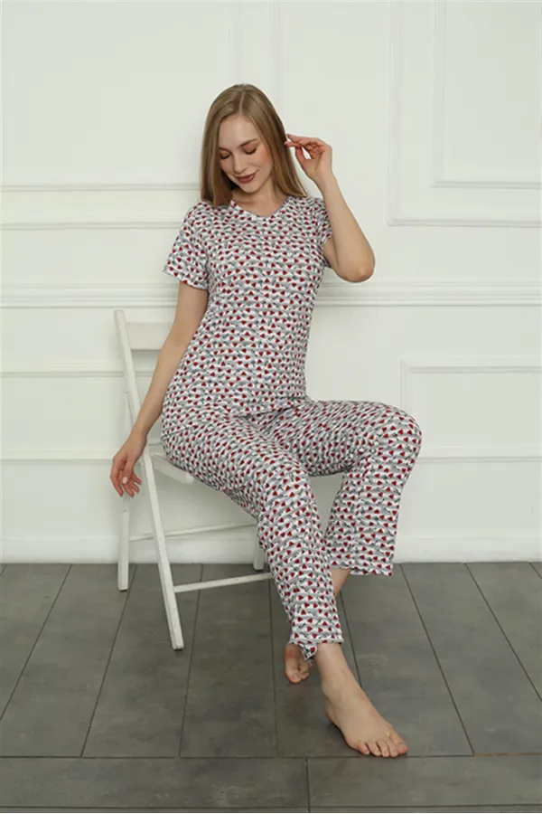 Moda Çizgi Kadın Penye Pijama Takım 4166