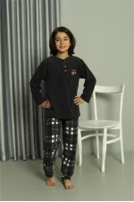 Moda Çizgi Erkek Çocuk WelSoft Polar Füme Pijama Takımı 20549