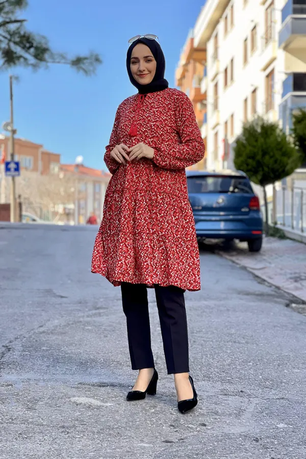 Moda Çizgi Desenli Tunik