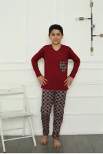 Moda Çizgi Erkek Çocuk Penye Pijama Takım 20385