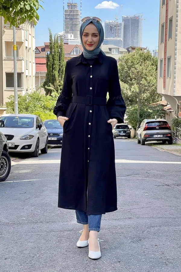 Moda Çizgi Desenli Tunik