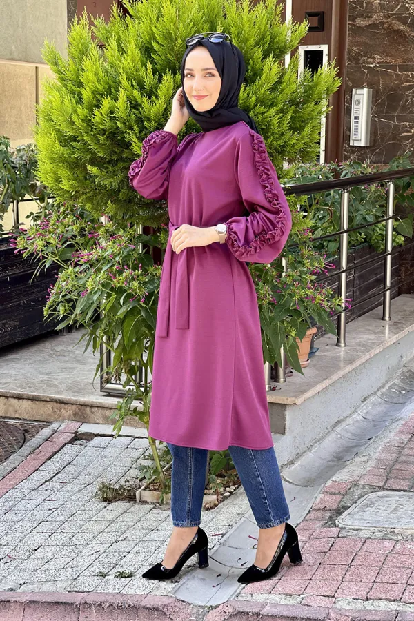 Moda Çizgi Desenli Tunik