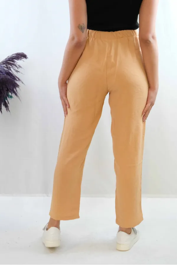 Moda Çizgi Aerobin Pantolon camel