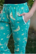 Moda Çizgi Kadın Welsoft Polar Tek Alt Pijama 210057