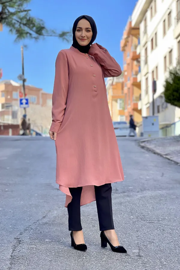 Moda Çizgi Desenli Tunik