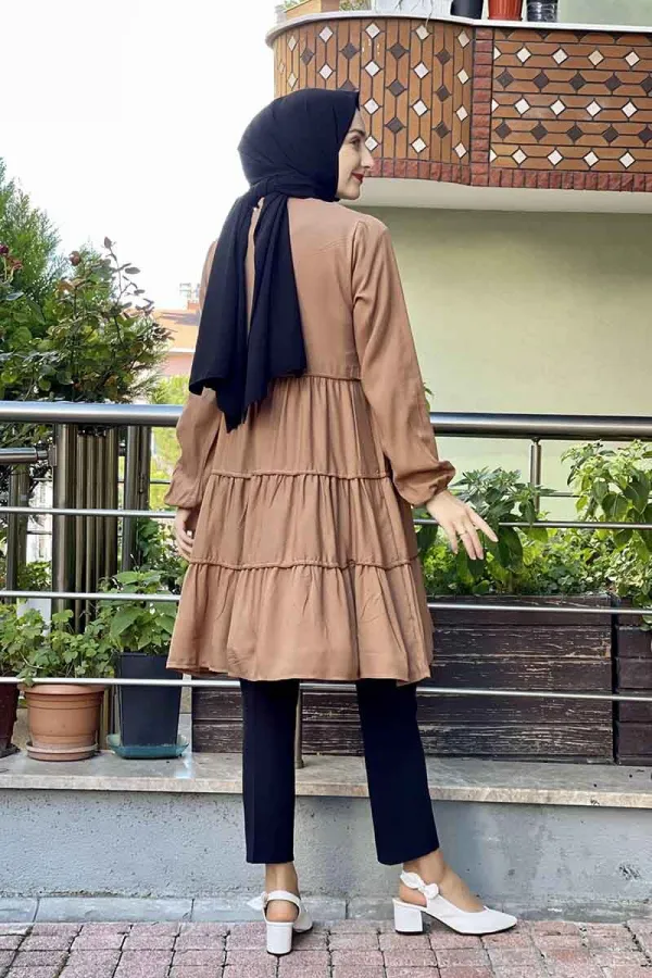 Moda Çizgi Desenli Tunik