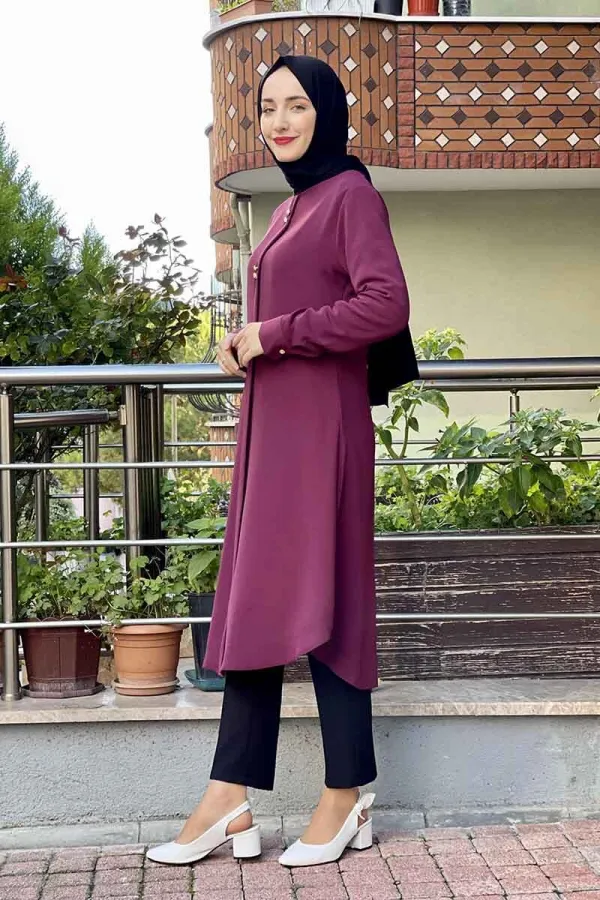 Moda Çizgi Desenli Tunik