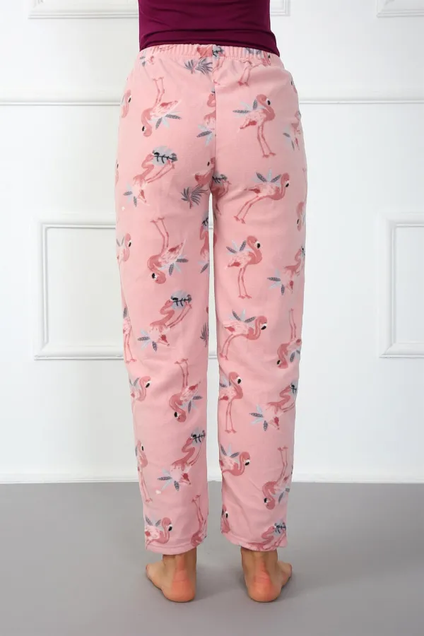 Moda Çizgi Bayan Welsoft Polar Tek Alt Pijama 210044